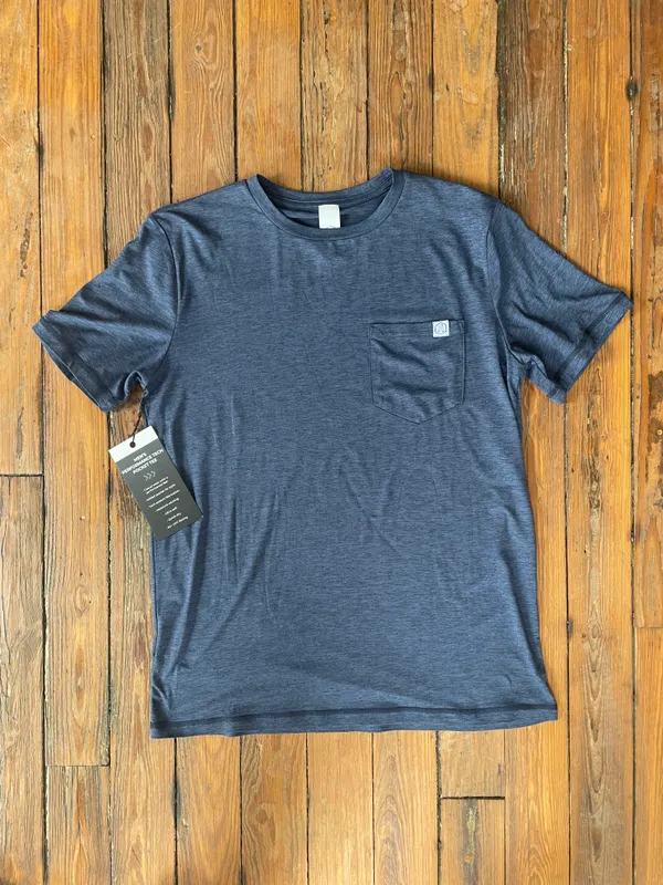 Terra Running Men's Performance Tech Pocket Tee Pageant Blue