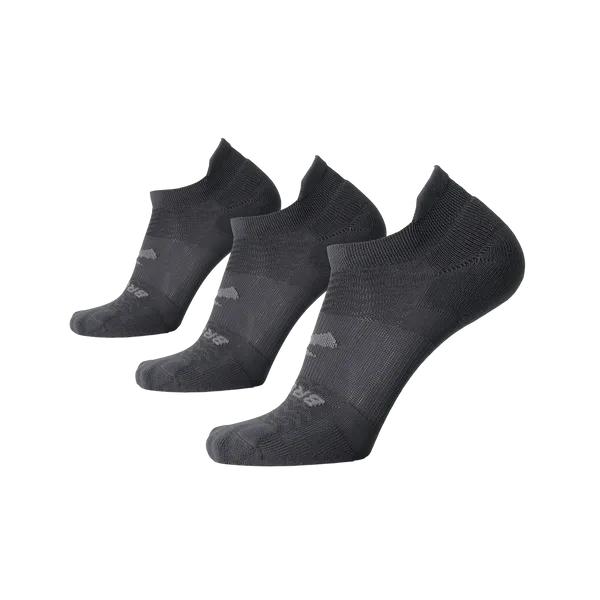 Brooks Run-In No Show 3-Pack Asphalt