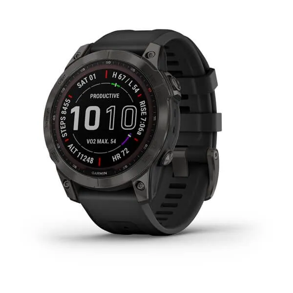 Garmin fenix 7- Sapphire Solar Edition Black DLC Titanium with Black Band