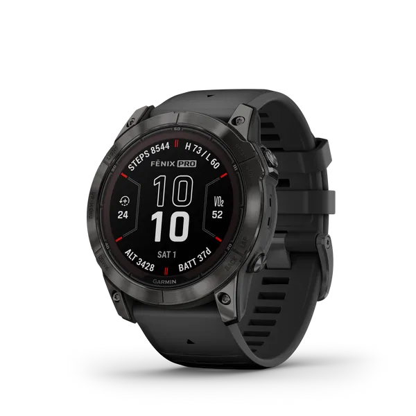 Garmin fenix 7X Pro - Sapphire Solar Edition Carbon Gray DLC Titanium with Black Band