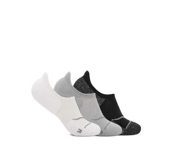 Hoka All Gender Invisible Sock 3-Pack WHT / STELLAR GREY / BLACK